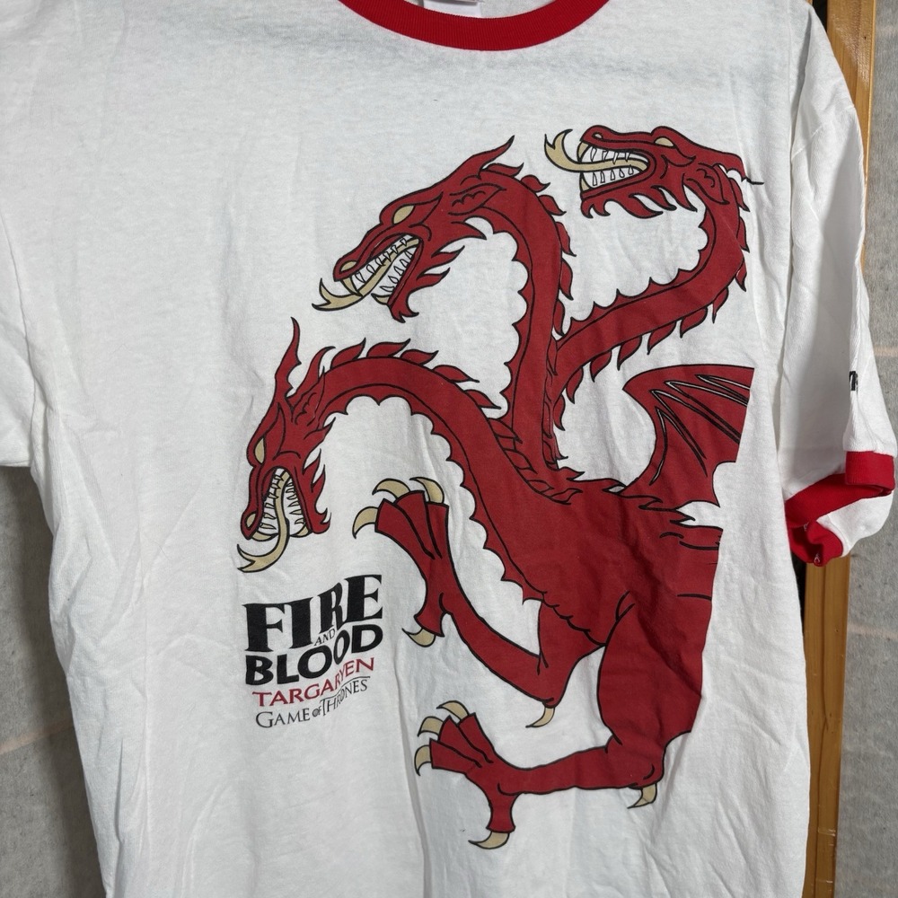 Game of Thrones Fire and Blood Targaryen -t‎ shirt Three Headed Dragon Large XL - Picture 2 of 6